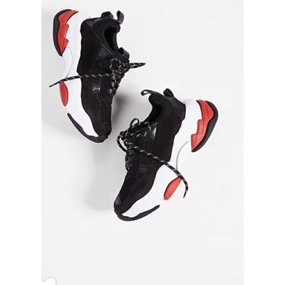 Jeffrey campbell black/white/red Lo-Fi women's trainer sneakers sz 7.5 - Picture 2 of 8